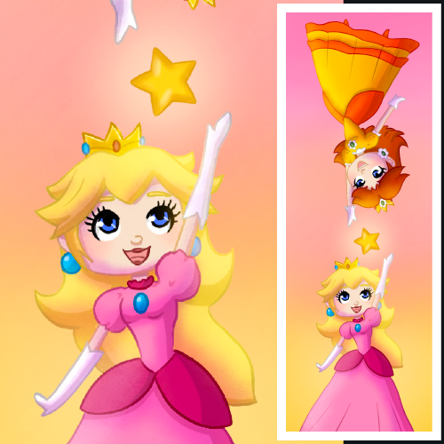 Peach and Daisy Bookmark