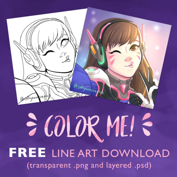 D.Va (from “Overwatch”) coloring page by CallyAnn Hamilton, callyanncreates